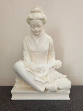 Vintage A. Giannelli Italian Sculpture Geisha Sculpture Alabaster